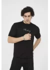 Unisex Bisiklet Yaka Slim fit T-Shirt- Siyah
