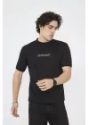 Unisex Bisiklet Yaka Slim fit T-Shirt- Siyah