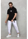 Unisex Kapşonlu Oversize T-Shirt Takım - Siyah