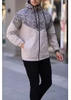 Unisex Kapüşonlu İçi Astarlı Yağmurluk - Bej