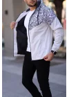 Unisex Kapüşonlu İçi Astarlı Yağmurluk - Beyaz