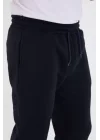 Unisex Kışlık Üç İplik Lastikli Eşofman Pantolon - Lacivert