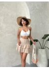 Valonlu fırfırlı etek s24681