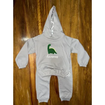 6-24 aylık araba baskılı takım gri