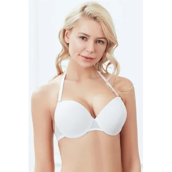 Kadın Balenli Desteksiz Dolgusuz Askıları Çıkabilen Sırtı Şeffaf Sırt Dekoltesi Sütyeni (3747)