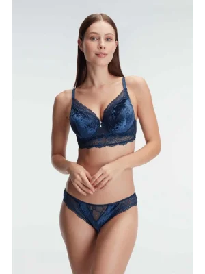 Arias Closet Kadife Balenli Destekli Dolgulu Dantelli Büstiyer Sütyen ve Slip Takım