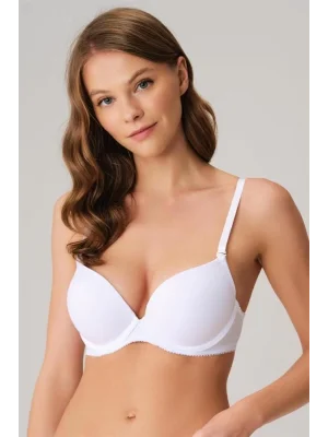 Kadın Balenli Extra Destekli Dolgulu Askıları Çıkabilen Günlük Klasik T-Shirt Sütyeni (3667)