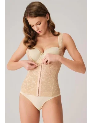 Kadın Toparlayıcı Bel İnceltici Dikişli Büyük Beden Kancalı Geniş Askı Sıkı Yelek Korse (2506)