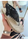 Mayya Siyah Örgülü Sandalet