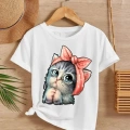 Çocuk Unisex Baskılı T-Shirt - Beyaz