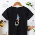 Çocuk Unisex Baskılı T-Shirt - Siyah