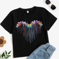 Çocuk Unisex Baskılı T-Shirt - Siyah