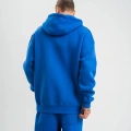 ERKEK 3 İplik Oversize Kapşonlu Basic SweatShirt Hoodie - Mavi