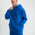 ERKEK 3 İplik Oversize Kapşonlu Basic SweatShirt Hoodie - Mavi