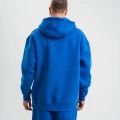 ERKEK 3 İplik Oversize Kapşonlu Basic SweatShirt Hoodie - Mavi