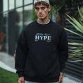 Erkek 3 İplik Pamuklu Bisiklet Yaka Baskılı SweatShirt - Siyah