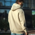 Erkek 3 İplik Pamuklu Kapüşonlu Basic SweatShirt Hoodie - Bej