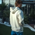 Erkek 3 İplik Pamuklu Kapüşonlu Basic SweatShirt Hoodie - Beyaz