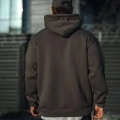 Erkek 3 İplik Pamuklu Kapüşonlu Basic SweatShirt Hoodie - Füme