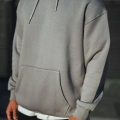 Erkek 3 İplik Penye Kapüşonlu Basic SweatShirt Hoodie - Boyalı Gri