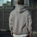 Erkek 3 İplik Penye Kapüşonlu Basic SweatShirt Hoodie - Boyalı Gri