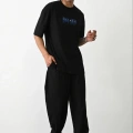 Erkek Baskılı Oversize  Kısa kol T-Shirt - Siyah