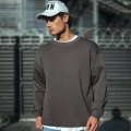 Erkek Bisiklet Yaka 3 iplik Pamuklu Basic SweatShirt  - Antrasit