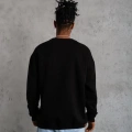 Erkek Bisiklet Yaka Baskılı 3 İplik Pamuklu Sweatshirt -  Siyah