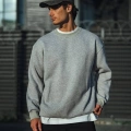 Erkek Kışlık Bisiklet Yaka 3 İplik Basic SweatShirt - Gri