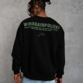 Erkek Oversize Sweatshirt Ön ve Sırt Baskılı 3 İplik Pamuklu - Siyah