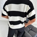 Erkek Polo Yaka Düğmeli Triko T-Shirt - Siyah