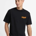 Erkek Tişört Baskılı Oversize Kısa kol T-shirt - Siyah