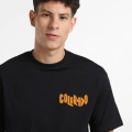 Erkek Tişört Baskılı Oversize Kısa kol T-shirt - Siyah