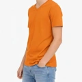Genç Erkek Çocuk V Yaka Tişört Model - Turuncu