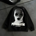 Kadın 3 iplik Kışlık Bisiklet Yaka Baskılı SweatShirt - Siyah