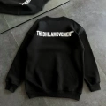 Kadın 3 iplik Kışlık pamuklu Bisiklet Yaka Oversize Baskılı SweatShirt - Siyah