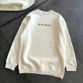 Kadın 3 İplik Pamuklu Bisiklet Yaka Baskılı SweatShirt - Beyaz