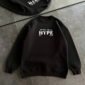 Kadın 3 İplik Pamuklu Bisiklet Yaka Baskılı SweatShirt - Siyah