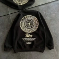 Kadın 3 iplik Pamuklu Bisiklet Yaka Baskılı SweatShirt - Siyah