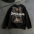 Kadın 3 İplik Pamuklu Bisiklet Yaka Baskılı SweatShirt - Siyah