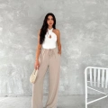 Kadın Ayrobin Oversize Kadın Pantalon - Bej