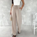Kadın Ayrobin Oversize Kadın Pantalon - Bej