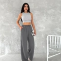 Kadın Ayrobin Oversize Kadın Pantolon - Füme