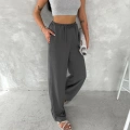 Kadın Ayrobin Oversize Kadın Pantolon - Füme