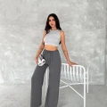 Kadın Ayrobin Oversize Kadın Pantolon - Füme