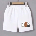 Kadın Beli Lastikli Baskılı Mini Şort - Beyaz
