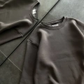 Kadın Bisiklet Yaka 3 İplik Pamuklu Basic SweatShirt - Füme