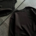 Kadın Bisiklet Yaka 3 İplik Pamuklu Basic SweatShirt - Siyah