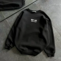 Kadın Bisiklet Yaka 3 İplik pamuklu Baskılı Oversize SweatShirt - Siyah