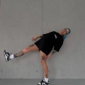 Kadın Bisiklet Yaka Baskılı kısa kol Oversize T-Shirt - Siyah